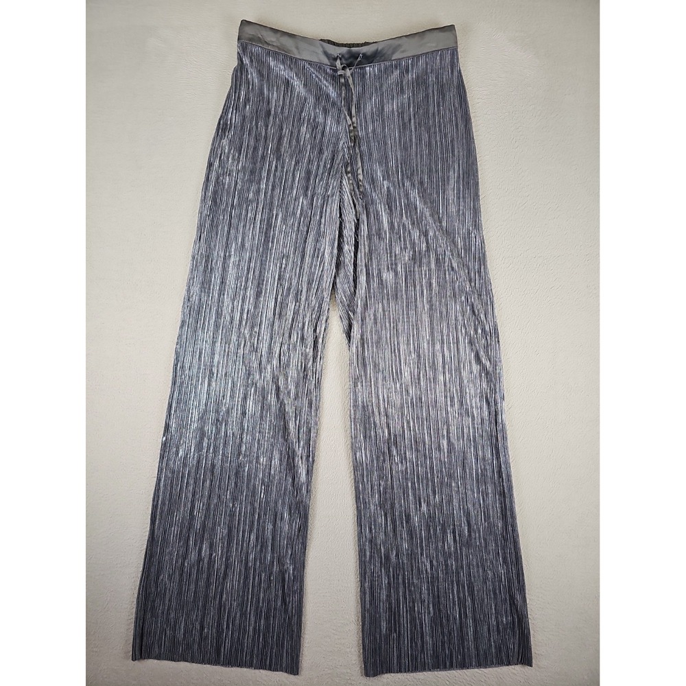 Victoria's Secret VS Wide Leg Shimmer Pleated Pajama Lounge Pants Gray Small